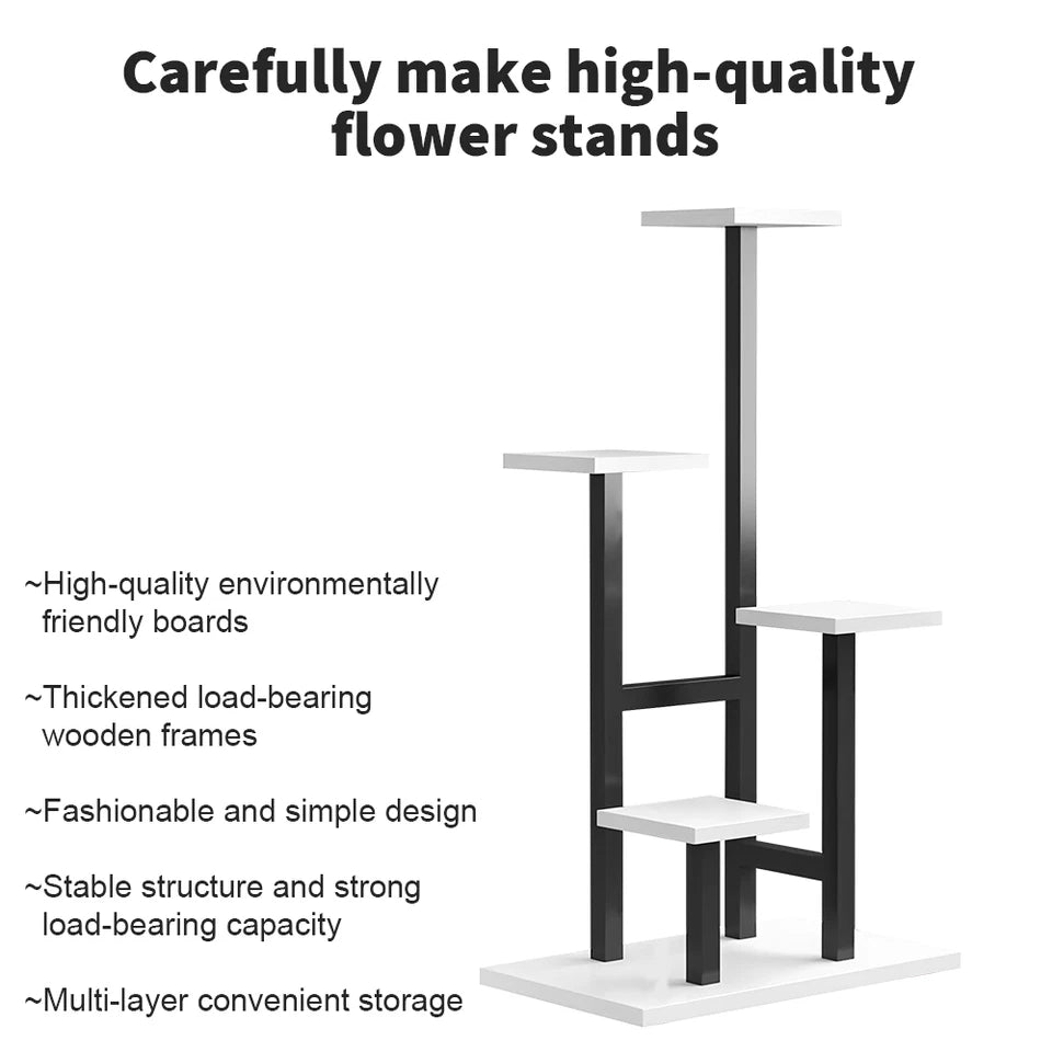 4 Tier Metal Plant Stand Indoor Outdoor Garden Flower Pot Shelf Display Rack UK