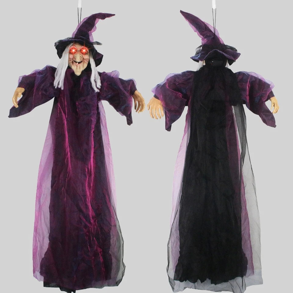 Halloween Life Size Talking Witch Animated Spooky Animatronic Witch Scary Decor