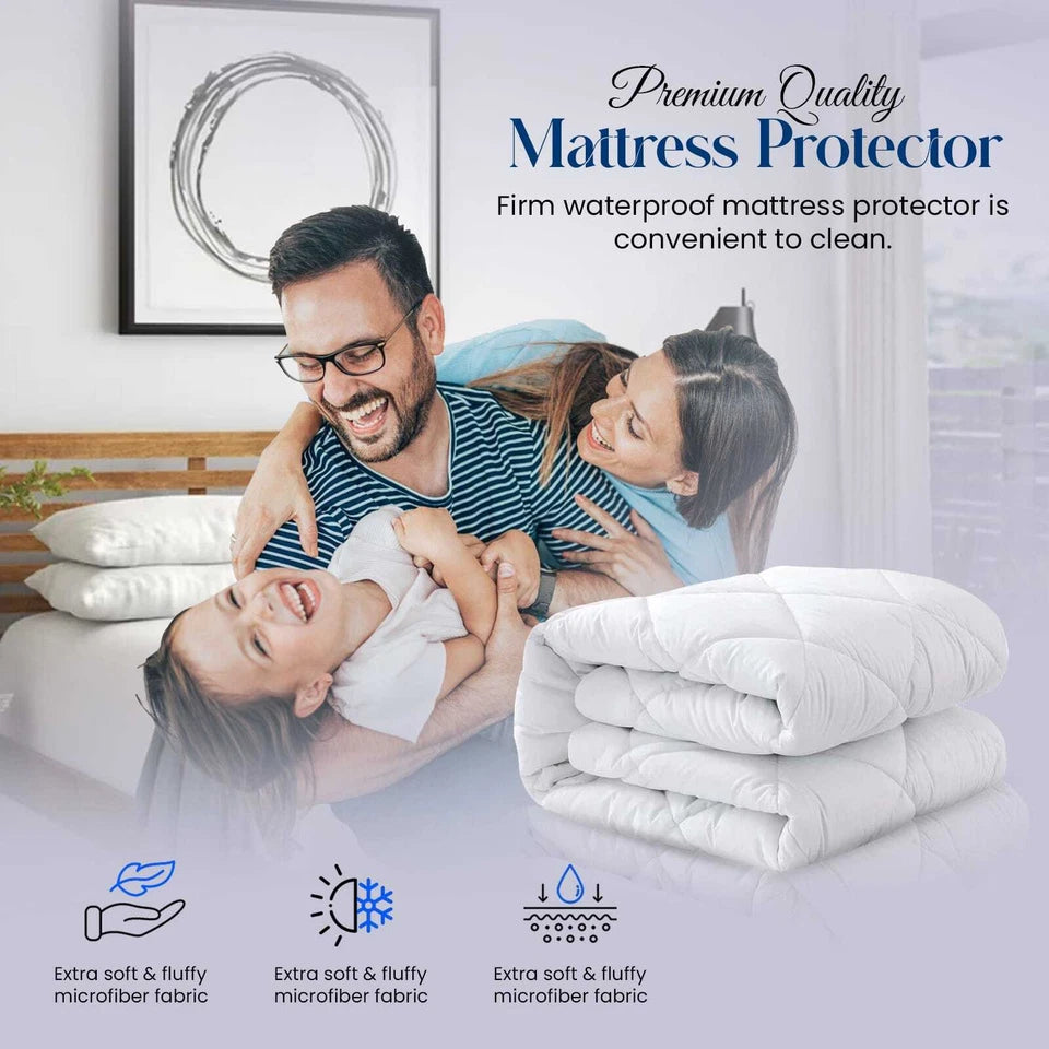 Extra Deep Quilted Water proof Mattress Protector Fitted Bed Cover