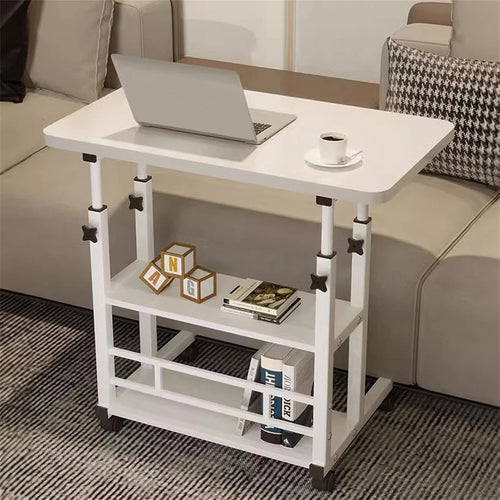 Adjustable Height Small PC Computer Desk Mobile Overbed Table Laptop Stand Shelf