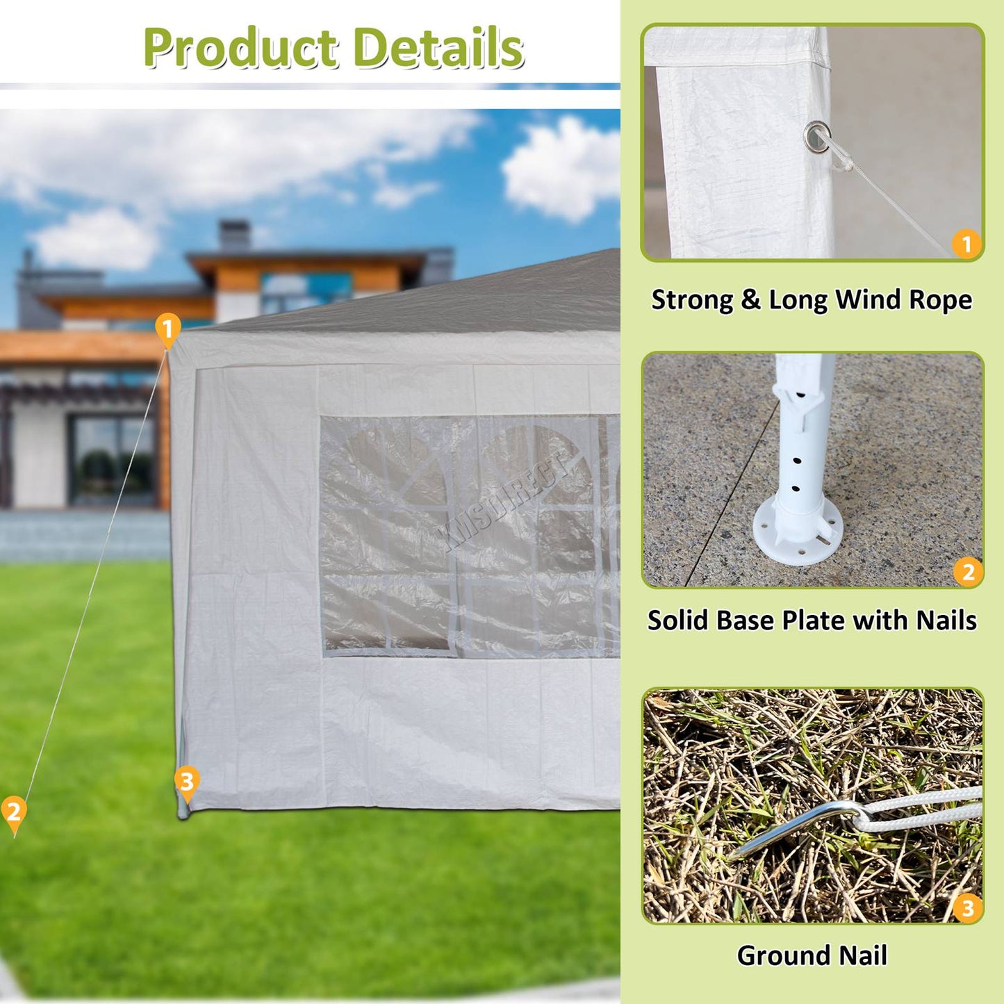 3x6m Garden PE Gazebo Party Wedding Camping