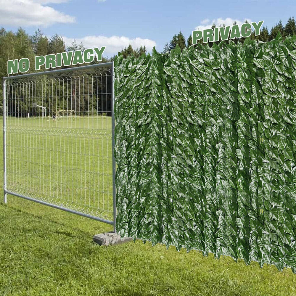 Artificial Hedge Fake Ivy Leaf Garden Fence Privacy Screening Roll Wall Panel 18x2m