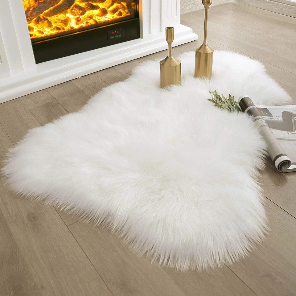 Large Faux Fur Sheepskin Rug Fluffy Mat Room Sofa Hairy Mat Shaggy Floor Carpet