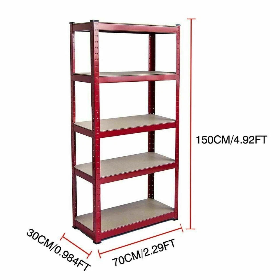 Garage Racking 5 Tier Shelving Unit Boltless Heavy Duty Metal Shelf Shed Storage