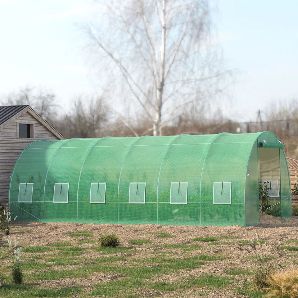 Walk-in Greenhouse Galvanised Frame Polly Tunnel Patio Garden Outdoor Polytunnel