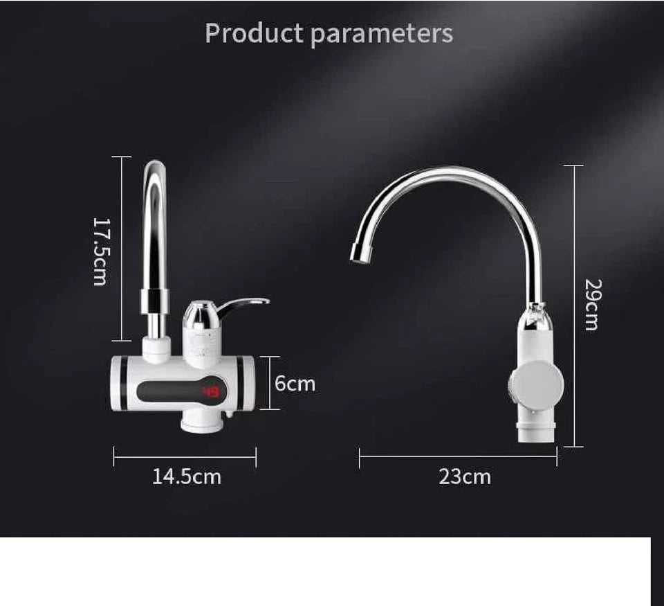 360° Kitchen Electric Heater Instant LED Faucet Home Hot Water Tap Fast Heat New