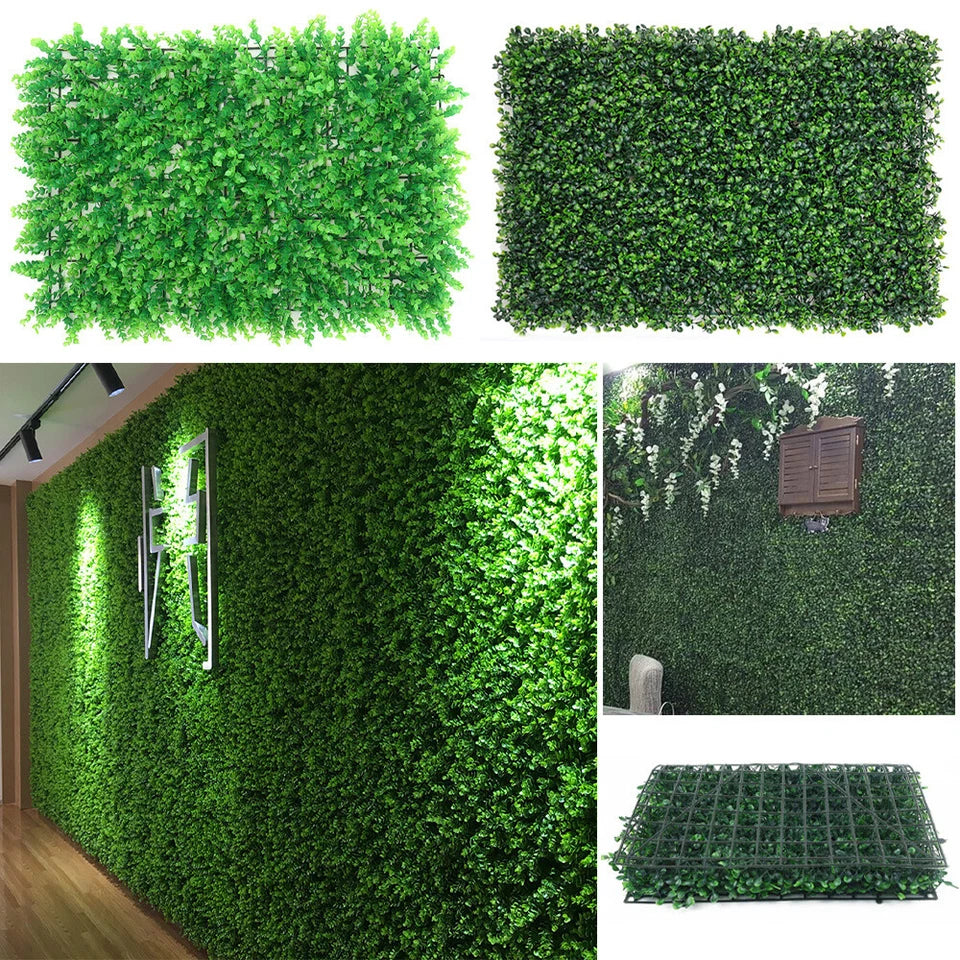 6X Artificial Plant Fence Greenery Wall Hedge Grass Mat Foliage Screen Panels UK