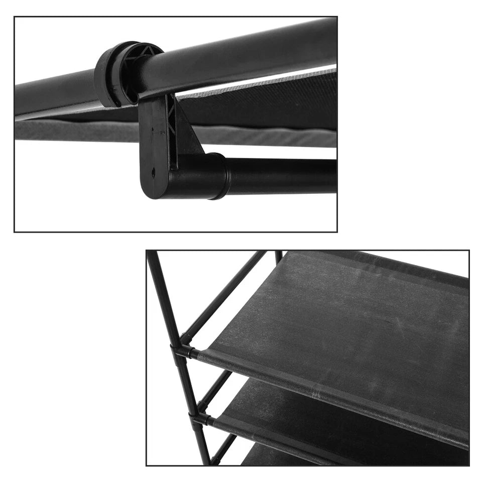 Heavy Duty Clothes Rail Garment Hanging Rack Shoe Storage Shelf Display Black
