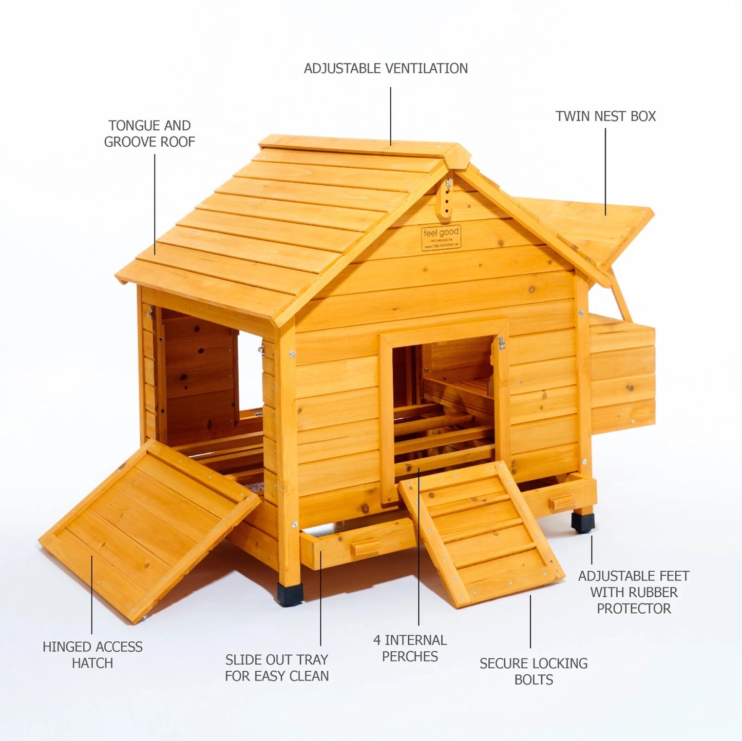 CHICKEN COOP RUN HEN HOUSE POULTRY ARK HOME NEST BOX COUP COOPS RABBIT HUTCH +