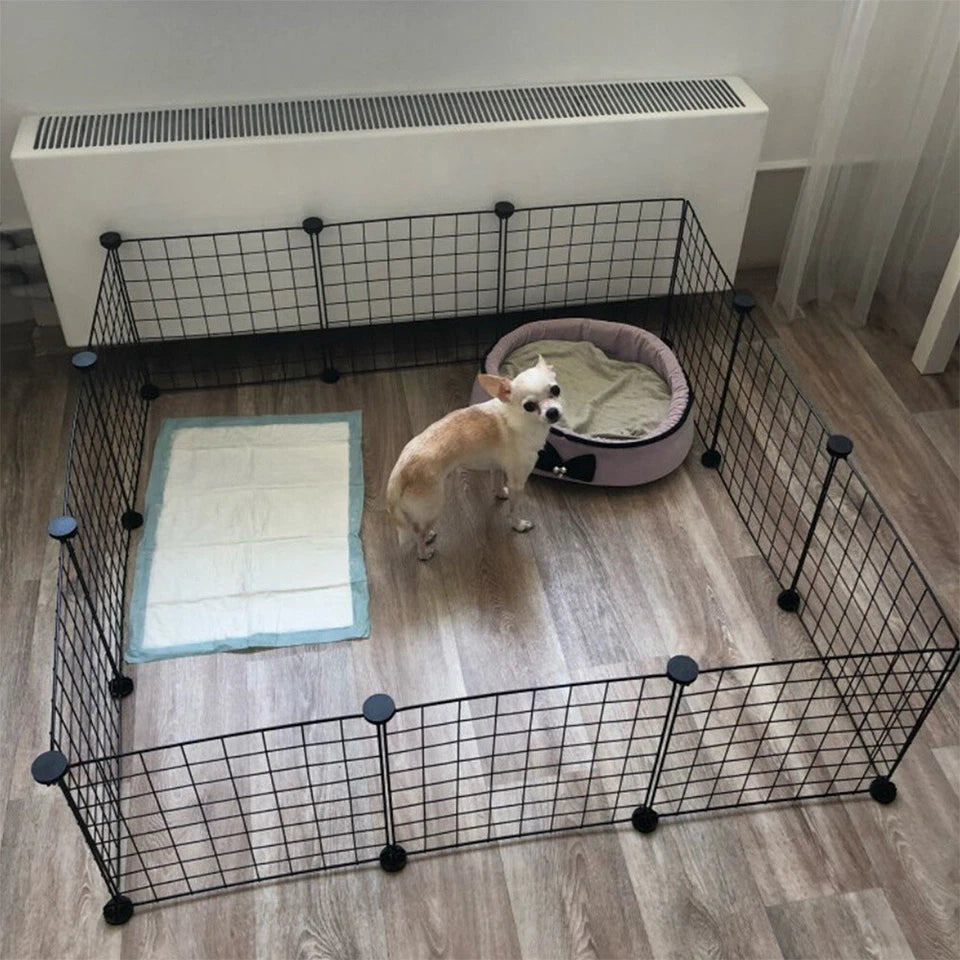 12 Panel Pet Playpen Metal Puppy Dog Small Animals Cage Run Fence Indoor Outdoor