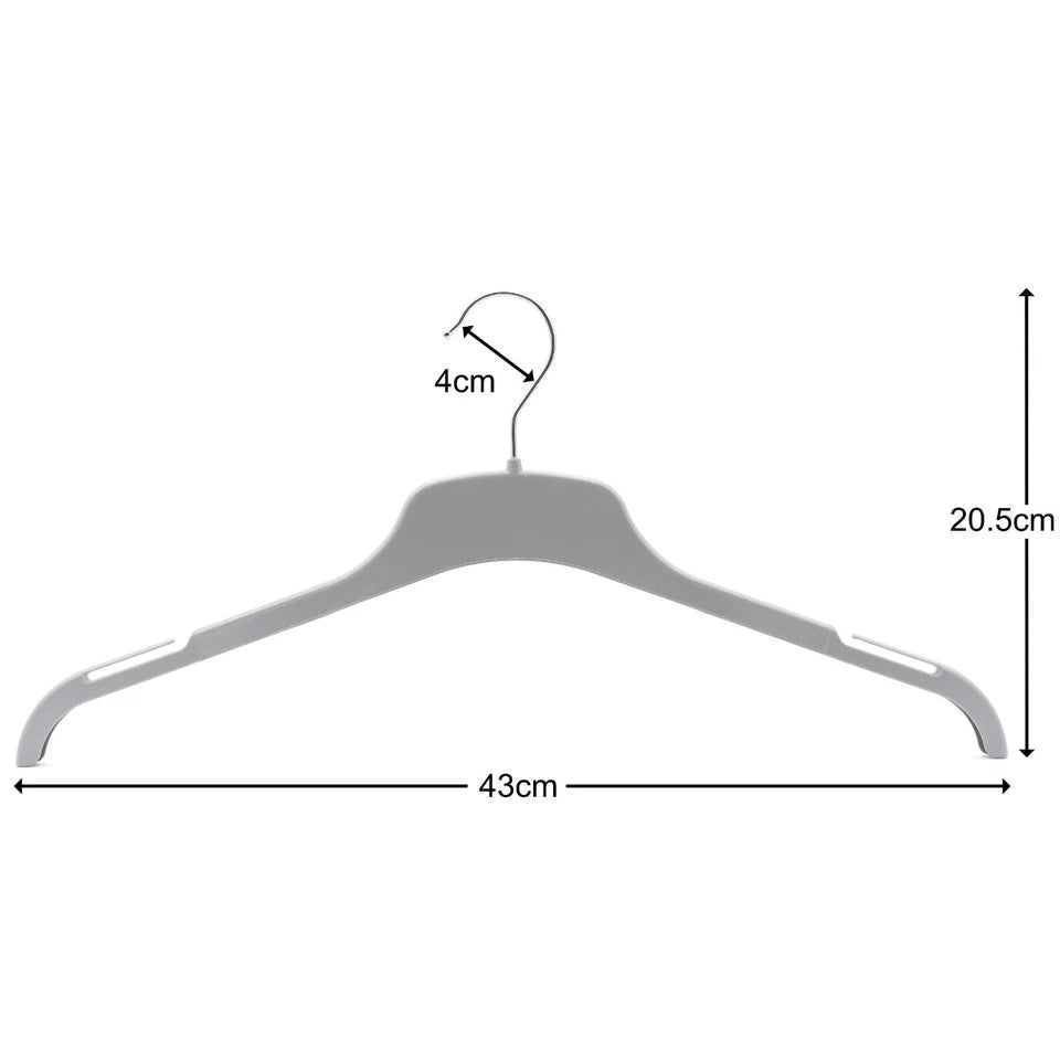 Strong Plastic Coat Clothes Hangers for Tops, Shirts, Dresses