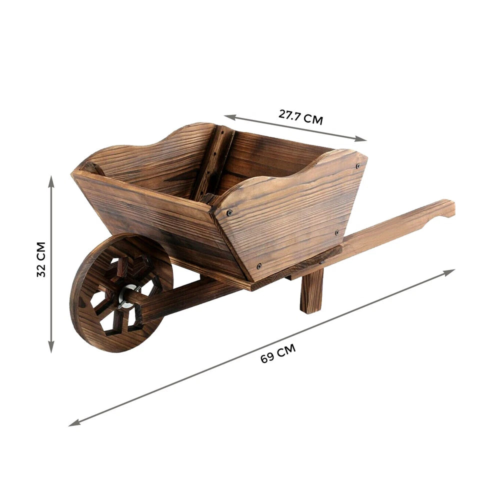 Wooden Wheelbarrow Cart Home & Garden
