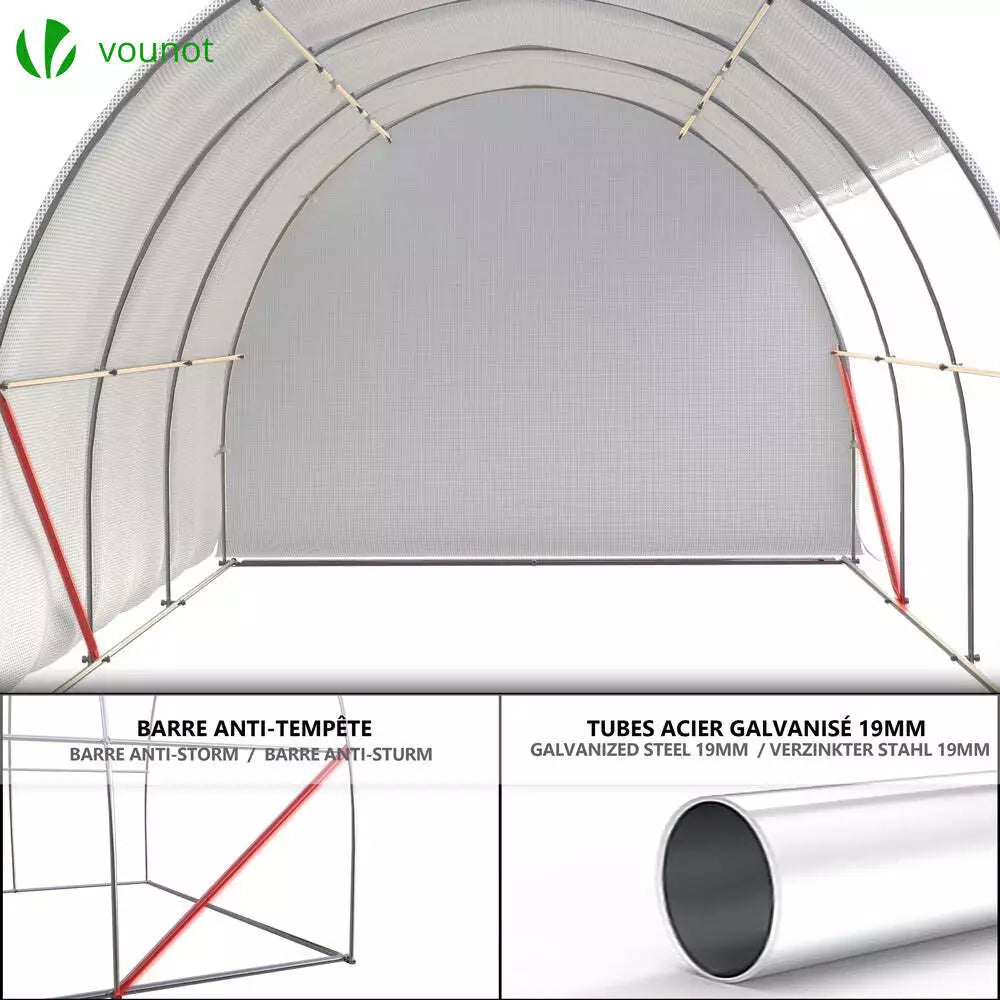 Polytunnel Greenhouse Grow House with Roll-up Side Walls, 3x2x2m 6m²