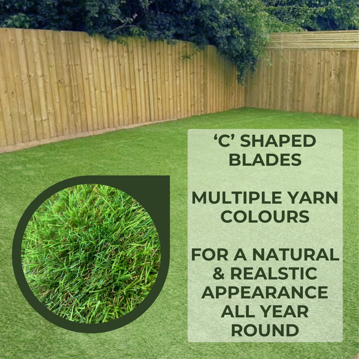 30mm Realistic Artificial Grass Natural Look Lawn Turf