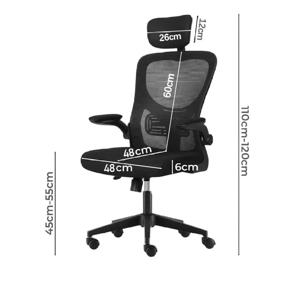 Mesh Office Chair with Adjustable Headrest, Ergonomic Swivel Computer Chair