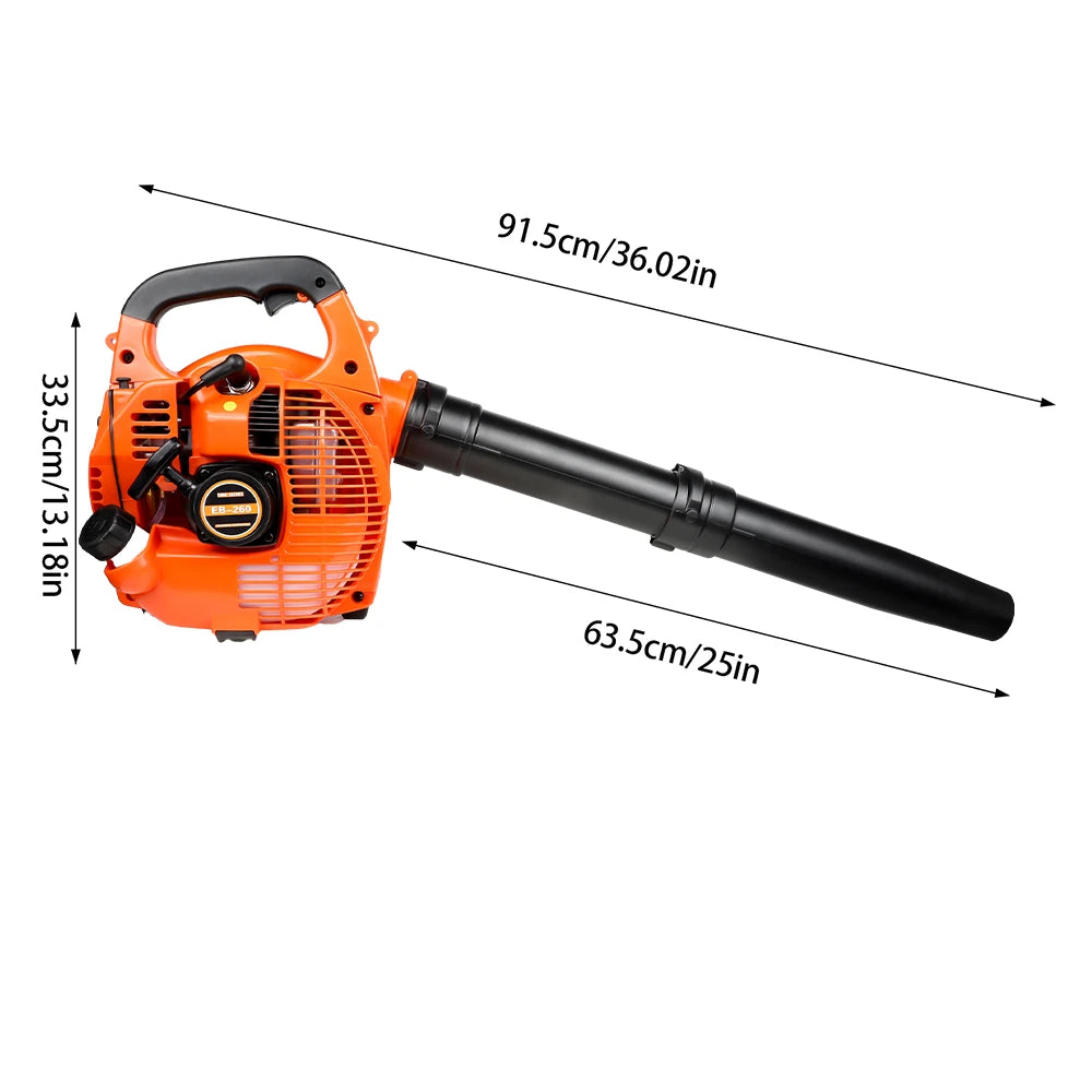 26cc Garden Yard Hand held Petrol Leaf Blower Powerful 2 Stroke Air Cooled Engine