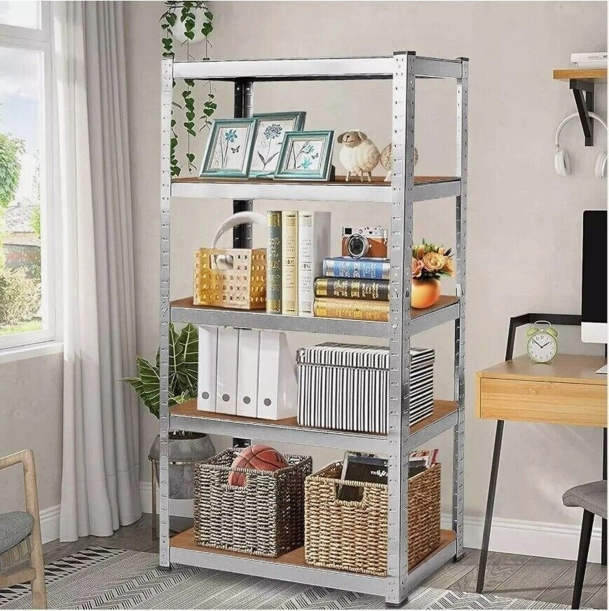 5 Tier Racking Shelf Heavy Duty Garage Shelving Storage Shelves Unit, 3 sizes