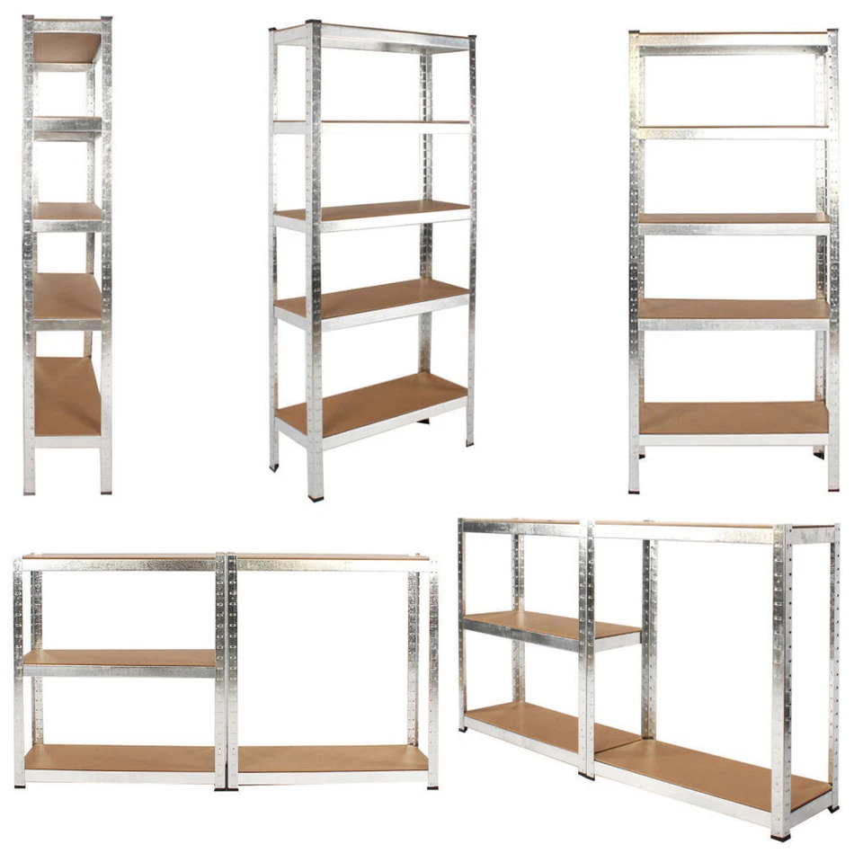 5 Tier Racking Shelf Heavy Duty Garage Shelving Storage Shelves Unit, 3 sizes