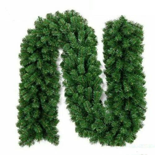 9FT Pre Lit Christmas Garland LED Lights Wreath Xmas Decorations Christmas Balls