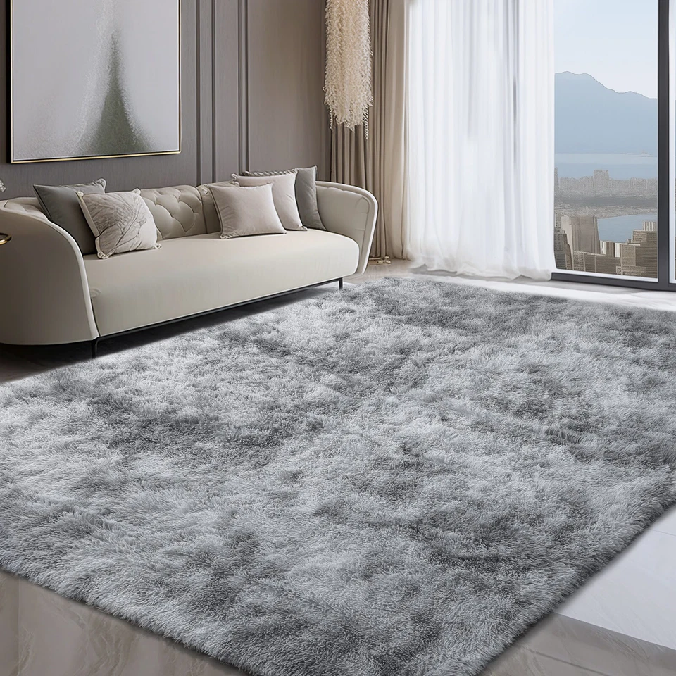 Fluffy Rugs Large Shaggy Rug Bedroom Living Room Anti Slip Soft Carpet