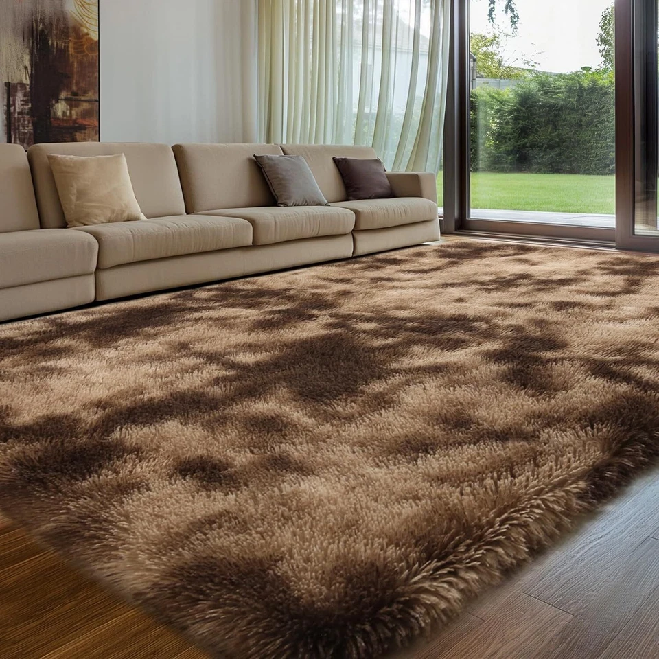 Fluffy Rugs Large Shaggy Rug Bedroom Living Room Anti Slip Soft Carpet