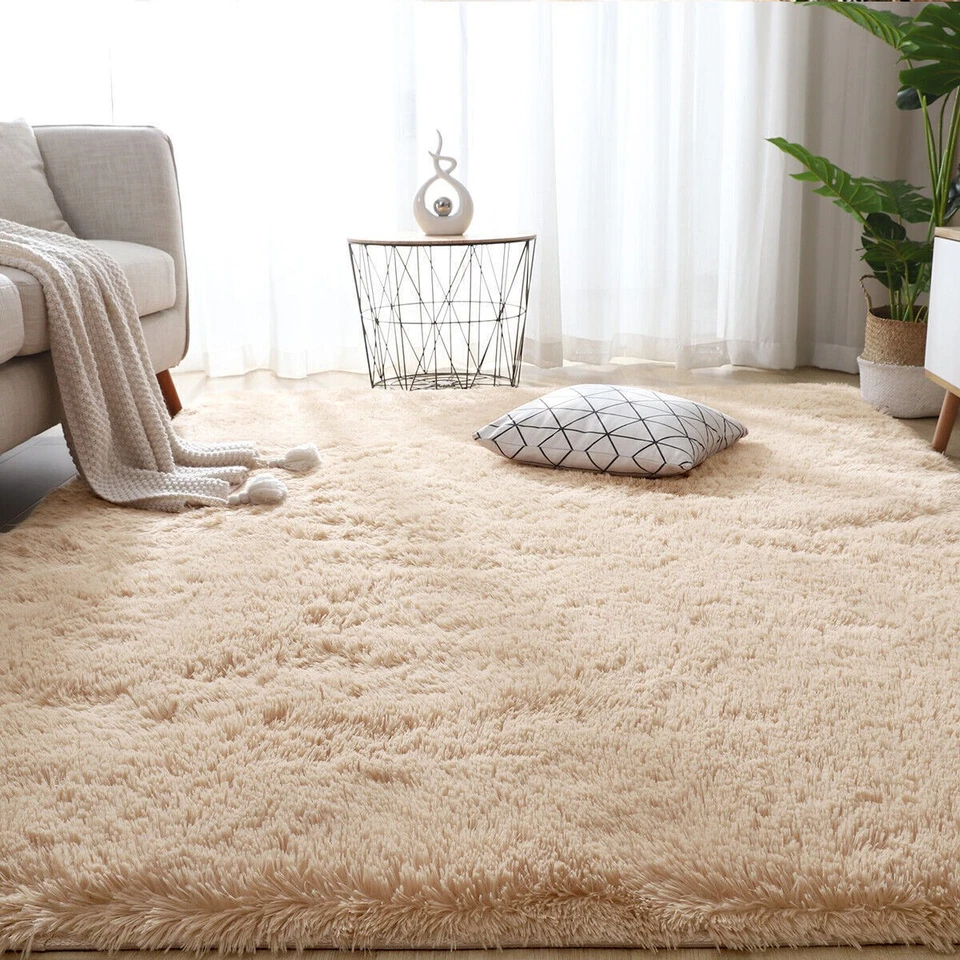 Fluffy Rugs Large Shaggy Rug Bedroom Living Room Anti Slip Soft Carpet