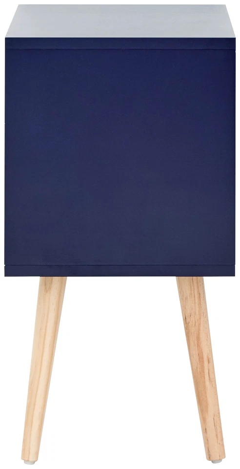 Nyborg Single 2 Drawer Bedside Cabinet Lamp Table Nightstand Blue