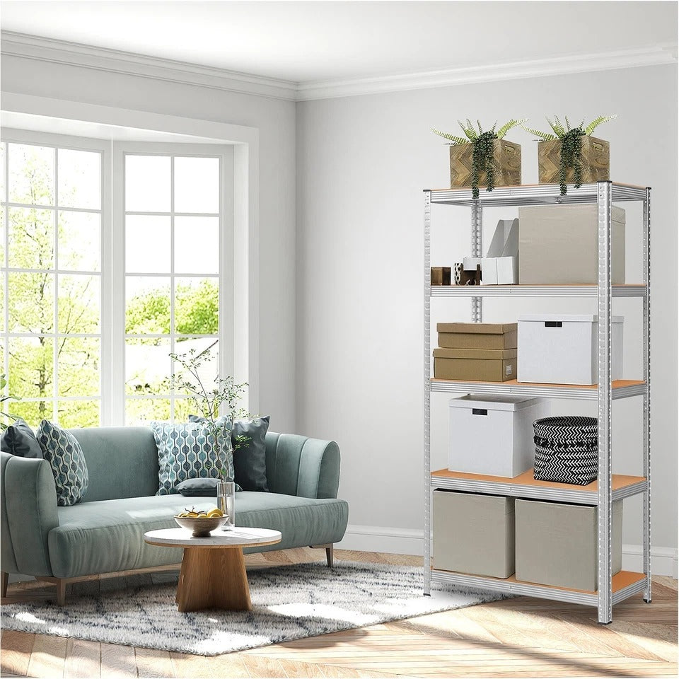 5 Tier Racking Shelf Heavy Duty Garage Shelving Storage Shelves Unit, 3 sizes
