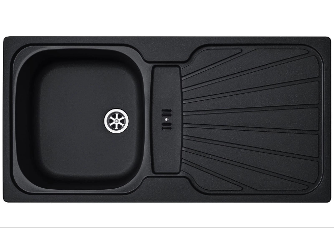 Kitchen Sink Single black  1.0 Bowl Reversible Inset With Waste Kit