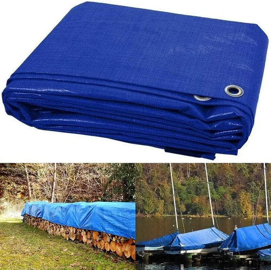 Heavy Duty Blue Tarpaulin Regular Waterproof Cover Tarp Ground Sheet All Sizes