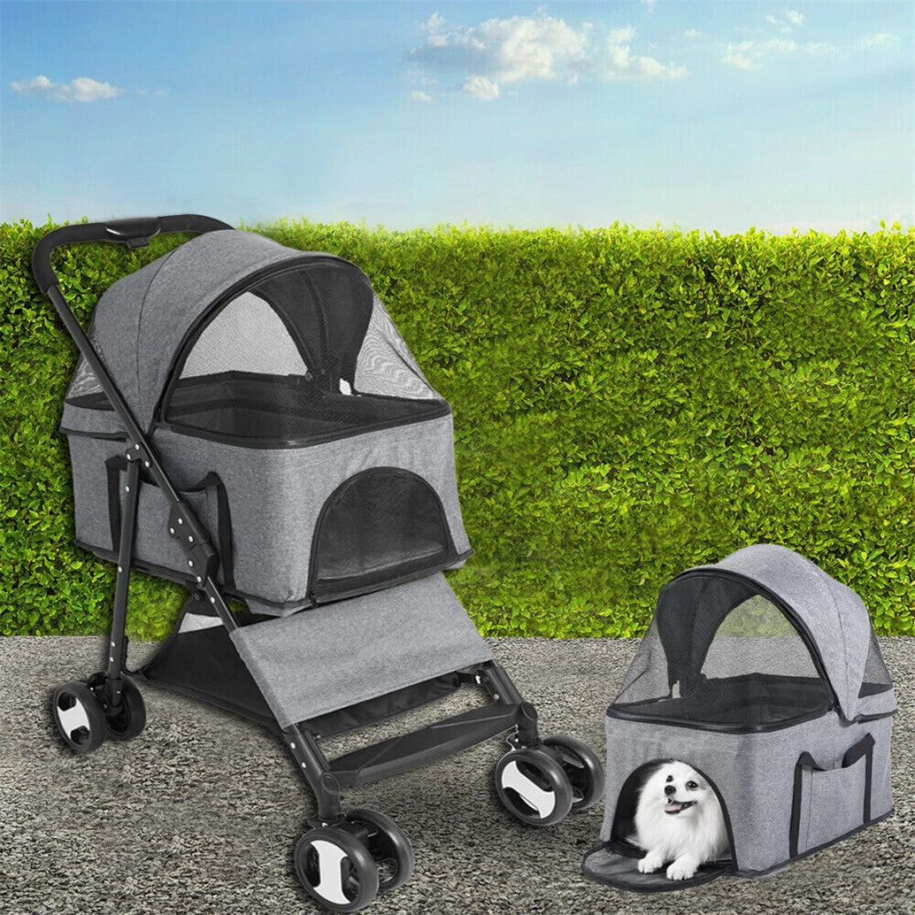 XXL Pet Stroller Pram Dog Carrier Trailer Stroller Travel Walk Carrier Load 30kg