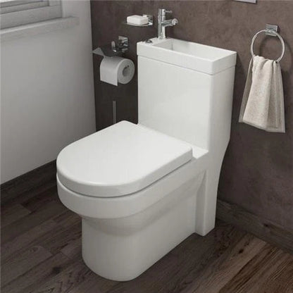 2 in 1 Close Coupled Toilet With Sink On Top Combo Space Saving Cloakroom Unit