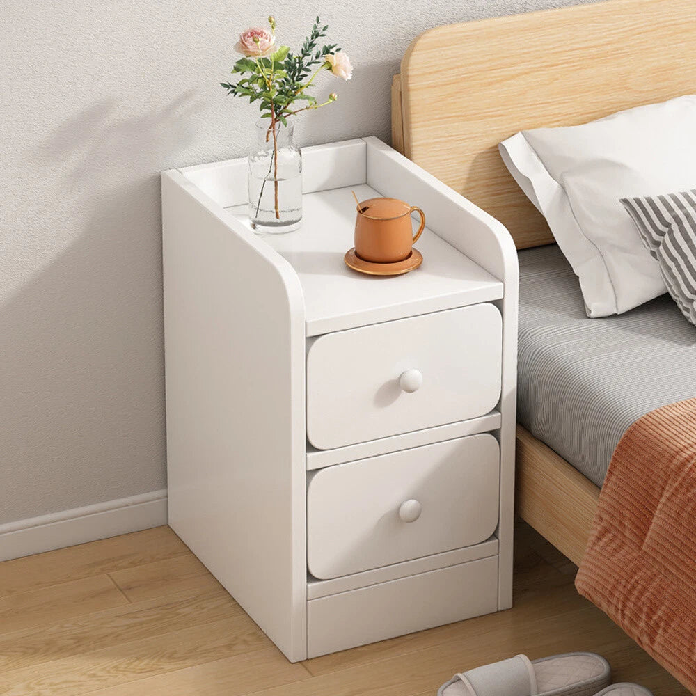 Bedside Table White Drawer Cabinet