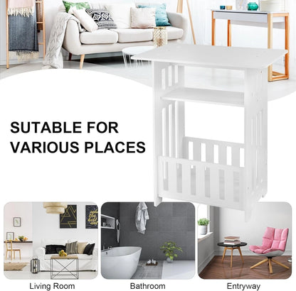 White Small Bedside Table Nightstand Tea Coffee Table Nightstand Storage Shelf