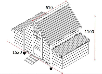 CHICKEN COOP RUN HEN HOUSE POULTRY ARK HOME NEST BOX COOPS RABBIT HUTCH PLASTIC