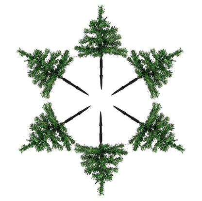 6 x Pre Lit Garden Christmas Tree Path Lights 90 LED Set Lawn Outdoor Decoration