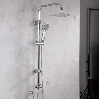 Shower Kit Twin Head 2 Mixer Shower Heads Rail Hose Riser Square Bathroom Set