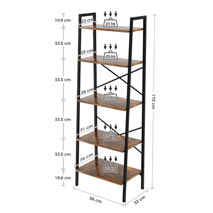 Ladder Shelf Bookcase Tier Display Storage Shelving Unit Stand Wall Rack