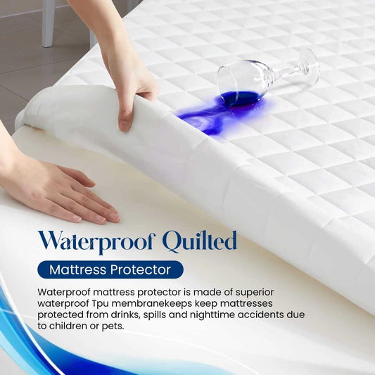Extra Deep Quilted Water proof Mattress Protector Fitted Bed Cover