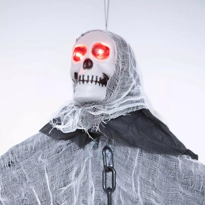 90cm LED Flashing Eyes Skeleton in Chain Sound Effect Halloween Hanging Decor