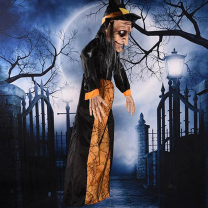 Halloween Hanging Witch Horror Witch with Red Eyes Prop Lighted Scream Witch