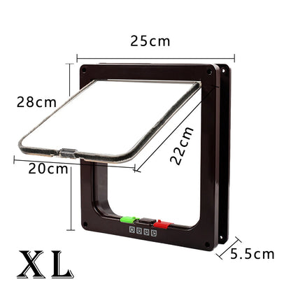 4 way Pet Door Locking Large Extra Large Dog Cat Flap Magnetic Door Frame