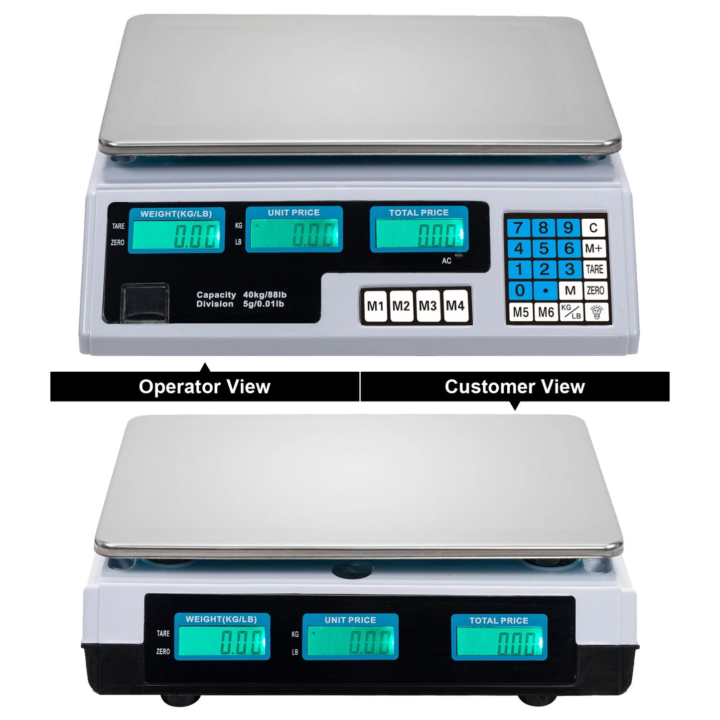 40Kg Digital Pricing Scale Electronic Price Computing Weight Shop Market UK Plug