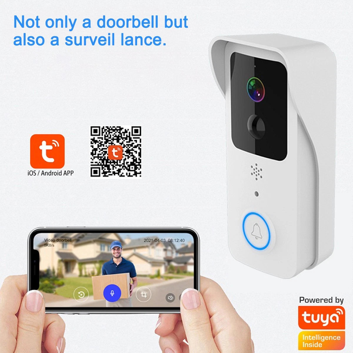 Wireless Smart WiFi Doorbell Video HD Camera Security Two-way Intercom Door Bell