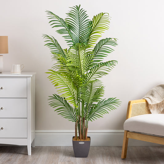Artificial Areca Palm Tree Natural Looking Faux Plant in Pot