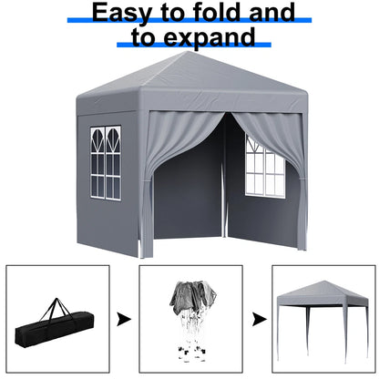 2X2M Pop-up Gazebo with 4 Sides Outdoor Garden Canopy Party Tent