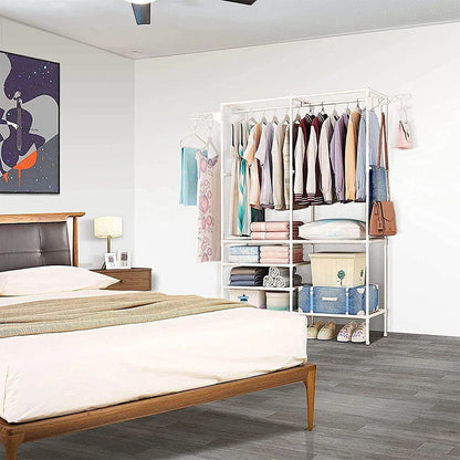 Heavy Duty iron Clothes Rail Stand Rack Storage Garment Shelf Hanging Display