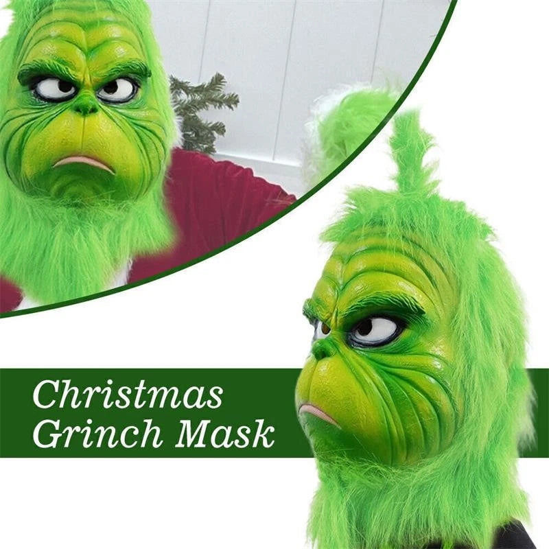 The Grinch Latex Mask Adults Costume Cosplay Christmas Fancy Dress Outfits