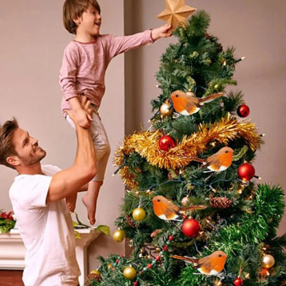 6/12x Clip On Christmas Robins Cute Festive Xmas Tree Bird Decoration Ornament