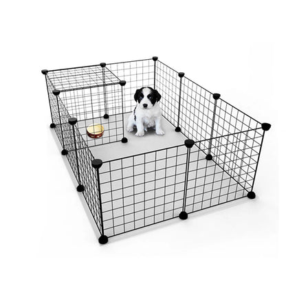 12 Panel Pet Playpen Metal Puppy Dog Small Animals Cage Run Fence Indoor Outdoor